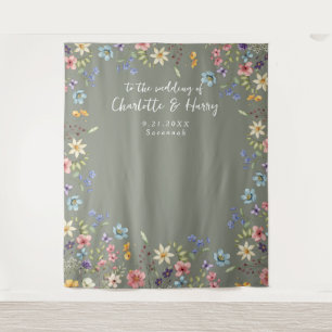 Tenture Photo Mariage moderne Floral Sage