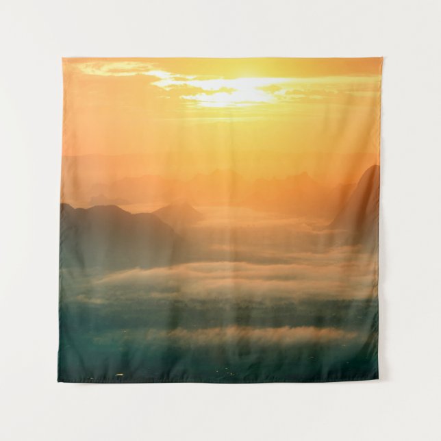 Tenture Photo paysage, beau brouillard de mer le matin (Devant)
