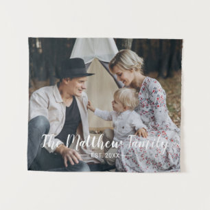 Tenture Photo personnalisée avec nom de famille et année d