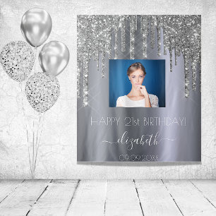 Tenture Photo personnalisée pour fête d'anniversaire paill