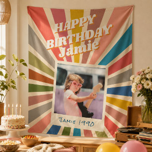 Tenture Photo Rétro Personnalisé 40e Anniversaire Vintage 