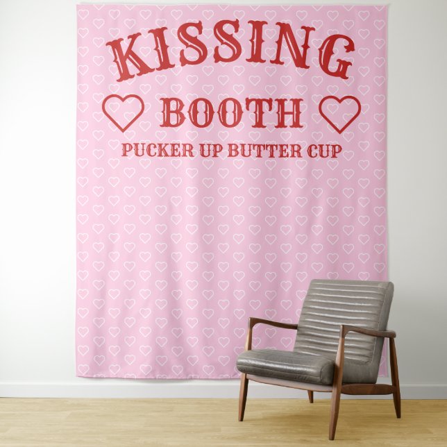 Tenture Photobooth de stand de baisers pour fête (En situation)