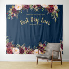 Photobooth Mariage Fleurs Bourgogne Or et Bleu Mar