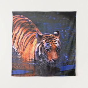 TENTURE PHOTOGRAPHIE DE TIGRE BROWN ET NOIR À PEU PRÈS CON