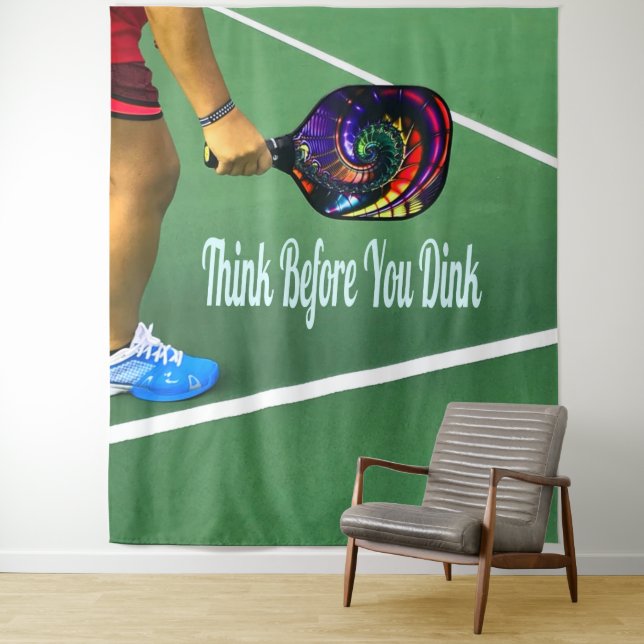 Tenture Pickleball Pensez avant de dinker (En situation)