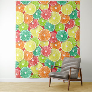 Tenture Pièces de fruits d'agrumes pop art 2