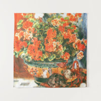 Pierre-Auguste Renoir Geraniums Et Chats