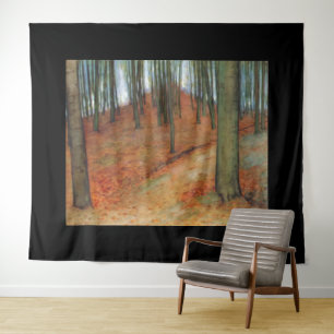 Tenture Piet Mondrian, bois avec des arbres de hêtre