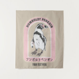 Tenture Pingouin de Humbolt écriture japonaise