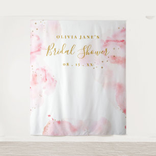 Tenture Pink & Gold Calligraphy Script Photo Prop Backdrop