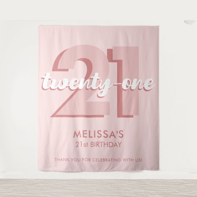 Tenture Pink moderne 21e anniversaire (Devant)