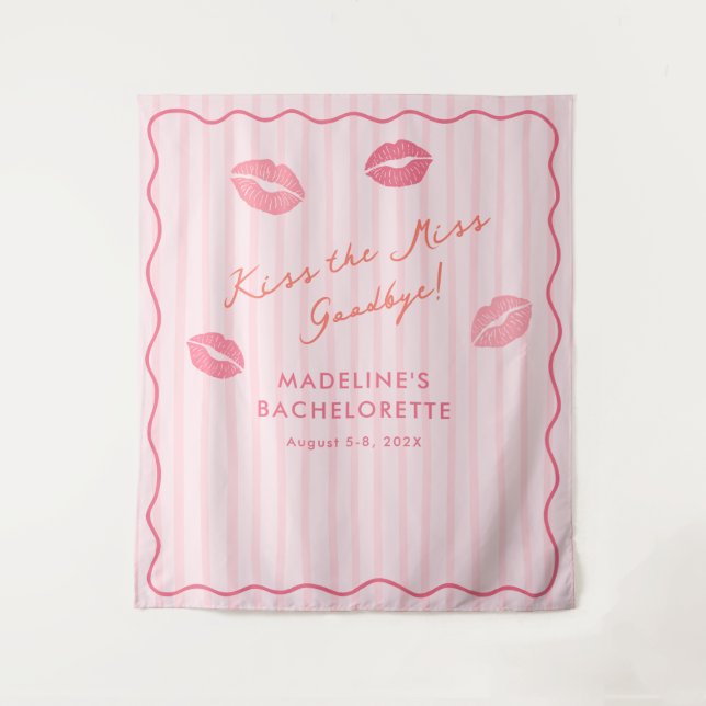 Tenture Pink Orange Kiss The Miss Bach Photo Backdrop (Devant)