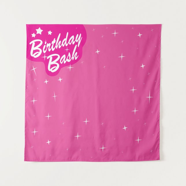 Tenture Pink Party Backdrop - Fête d'anniversaire de la fi (Devant)