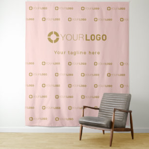 Tenture Pink Step & Repeate Logo Business Event Backdrop (