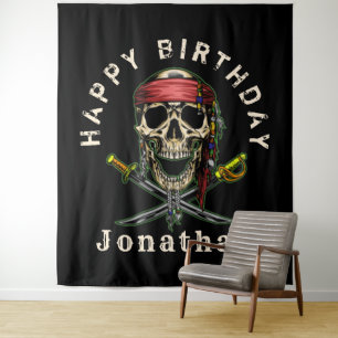 Tenture Pirate Crâne Fantôme Royal Fond de Décor Annivers