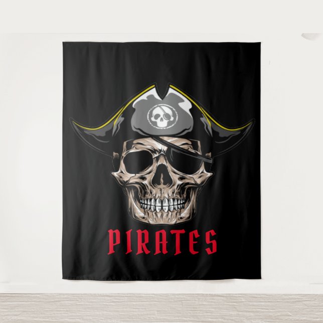 Tenture Pirate jolly roger de crâne (Devant)