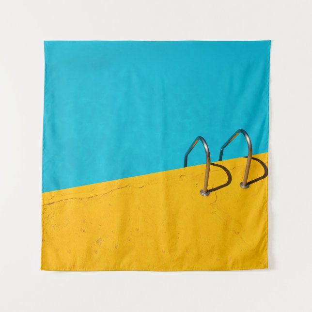 Tenture Piscine avec échelle en acier inoxydable (Devant)