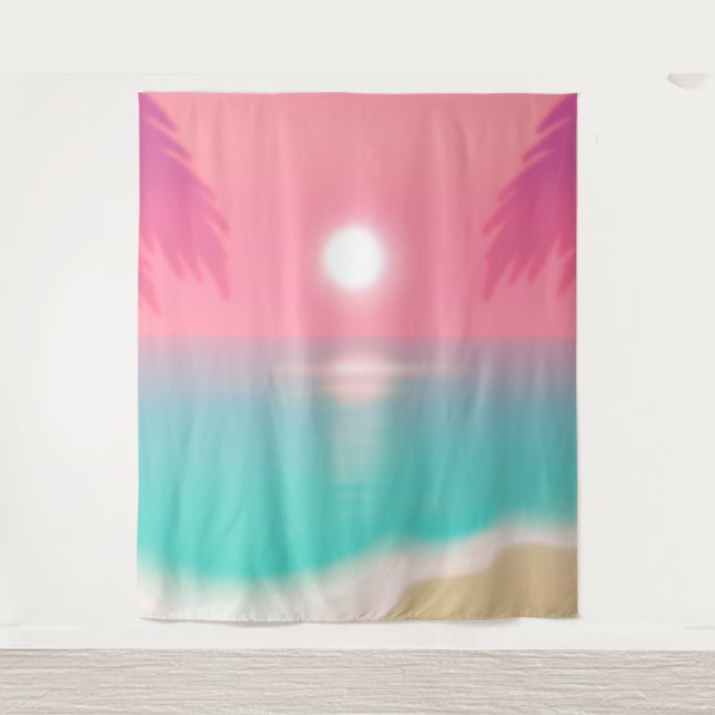 Tenture Plage de Sunset Rose (Devant)