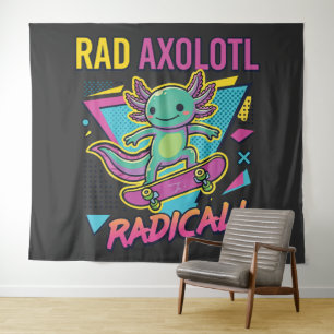 Tenture Planche à roulettes néon rad Axolotl style vintage