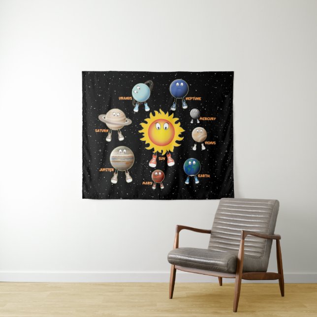 Tenture Planètes et système solaire (En situation (horizontale))