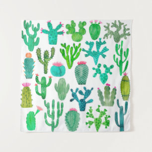 Tenture Plante de cactus aquarelle, fleur cactus illustra