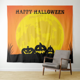 Tenture Pleine lune Jack o' Lantern Halloween