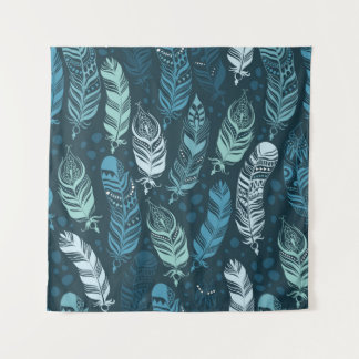 Tenture Plumes ethniques motif transparent