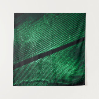 Tenture Plumes Vertes, Belle Texture Motif.