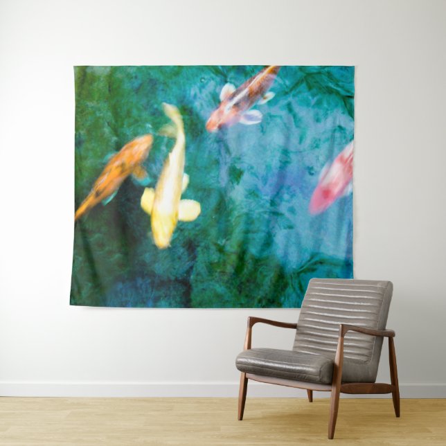 Tenture Poisson coloré Koi (En situation (horizontale))