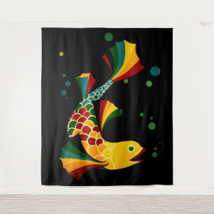 Tenture poisson coloré ‘n bulles