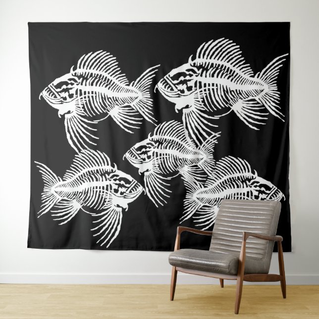 Tenture Poisson fossile (En situation (horizontale))