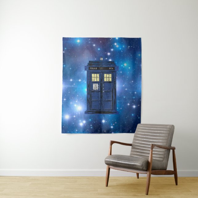 Tenture Police bleue Boîte d'appel publique - Royaume-Uni  (En situation)