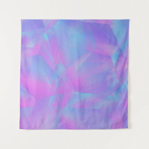 Tenture Polygones en couches bleu violet rose