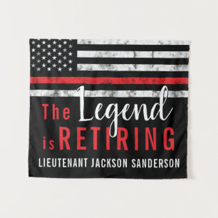 Tenture Pompier à la retraite pompier Ligne rouge