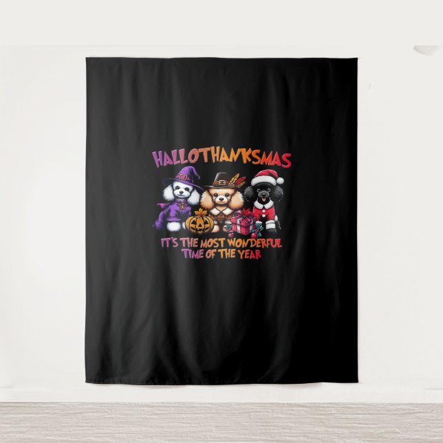 Tenture Poodween Thanksgiving Noël Classique T- (Devant)