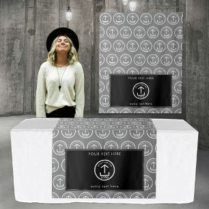 Tenture Pop Up Shop Table Runner Banner Logo Black White