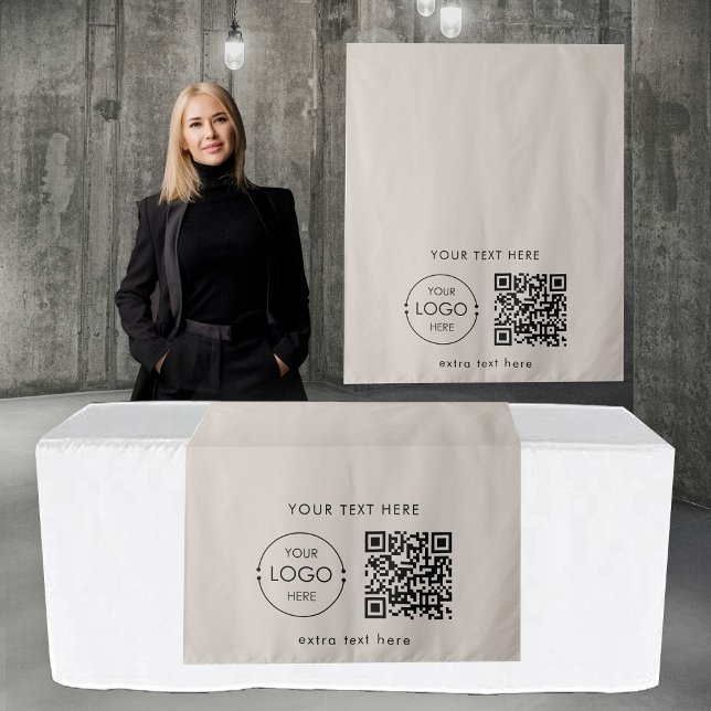 Tenture Pop Up Shop Table Runner Banner  Logo QR Code (Pop Up Shop Table Runner Banner Logo QR Code Tapestry)