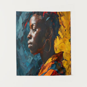 Tenture Portrait Abstrait Gras Expressionnisme Vibrant Art
