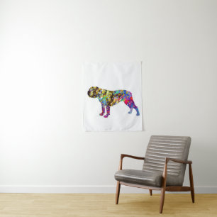 Tenture Portrait aquarelle de bouledogue