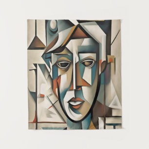 Tenture Portrait Cubiste moderne Art Abstrait