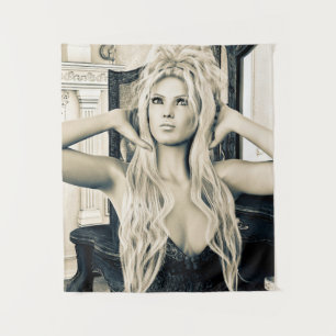 Tenture Portrait d'art glamour victorien vintage