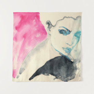 Tenture Portrait féminin : Aquarelle