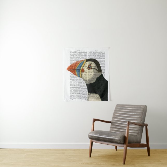 Tenture Portrait Puffin (En situation)