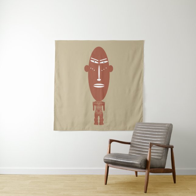 Tenture Portrait tribal africain Abstrait (En situation)