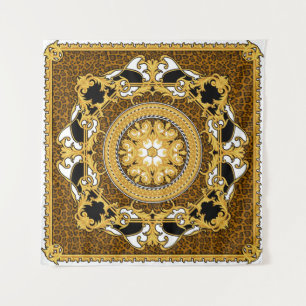 Tenture Poster de animal Golden Scrolls soie