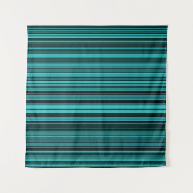 Tenture Poster turquoise Black Stripes (Devant)