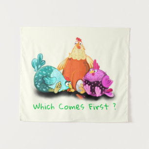 Tenture Poulets En Attente D'Oeuf Pour Hatch Funny Kids Ta