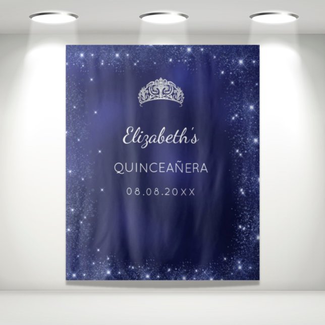 Tenture Poussière de paillettes bleue pour Quinceanera nom (Créateur téléchargé)