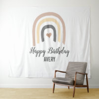 Premier anniversaire de prénom moderne bébé arc-en