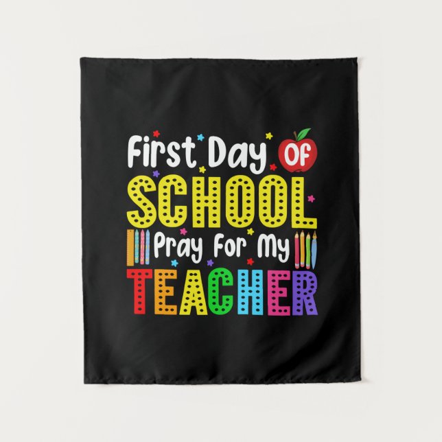 Tenture Premier Jour De Prière À L'École Pour Mon Professe (Devant)